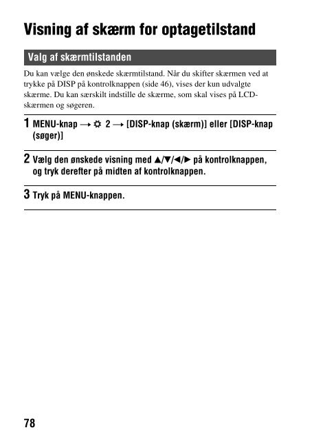 Sony SLT-A58Y - SLT-A58Y Istruzioni per l'uso Danese