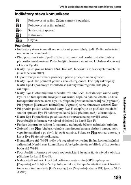 Sony SLT-A99V - SLT-A99V Istruzioni per l'uso Ceco