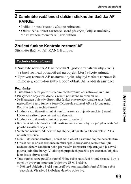 Sony SLT-A99V - SLT-A99V Istruzioni per l'uso Ceco