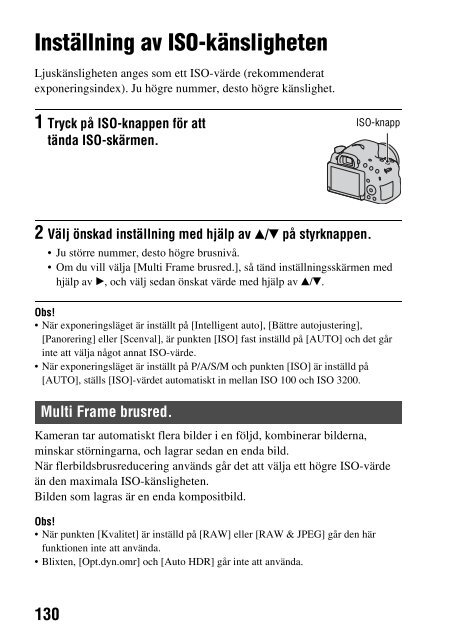 Sony SLT-A58Y - SLT-A58Y Istruzioni per l'uso Svedese