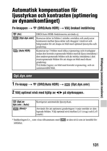 Sony SLT-A58Y - SLT-A58Y Istruzioni per l'uso Svedese