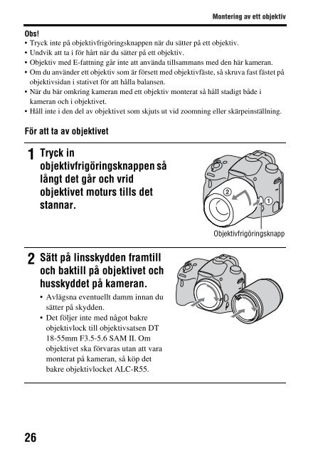 Sony SLT-A58Y - SLT-A58Y Istruzioni per l'uso Svedese