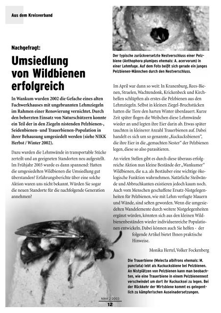 Naturschutz im Kreis Kleve Herbst / W inter 2003 - NABU Kleve e.V.