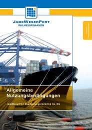 JWP-Allgemeine Nutzungsbedingungen/Hafentarif - JadeWeserPort