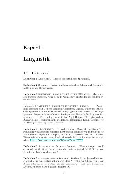 Einführung in die Linguistik