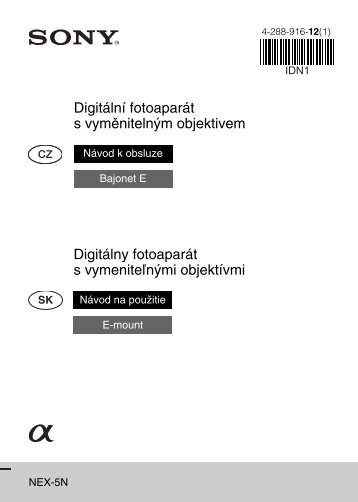 Sony NEX-5NY - NEX-5NY Istruzioni per l'uso Ceco