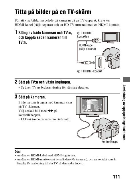 Sony DSLR-A330 - DSLR-A330 Istruzioni per l'uso Svedese