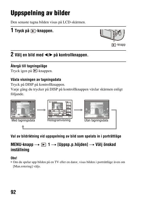 Sony DSLR-A230L - DSLR-A230L Istruzioni per l'uso Svedese