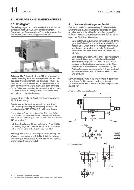 SRI990 Analoger Stellungsregler - FOXBORO ECKARDT GmbH