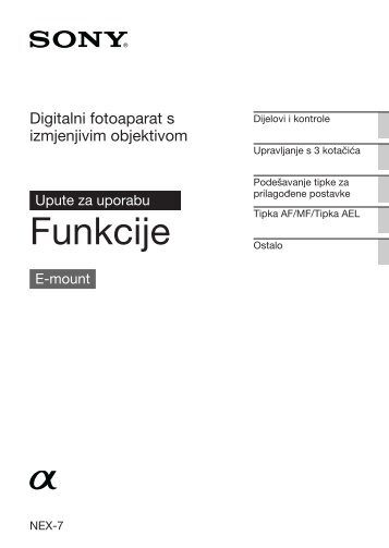 Sony NEX-7 - NEX-7 Istruzioni per l'uso Croato