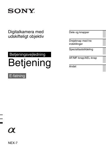 Sony NEX-7 - NEX-7 Istruzioni per l'uso Danese