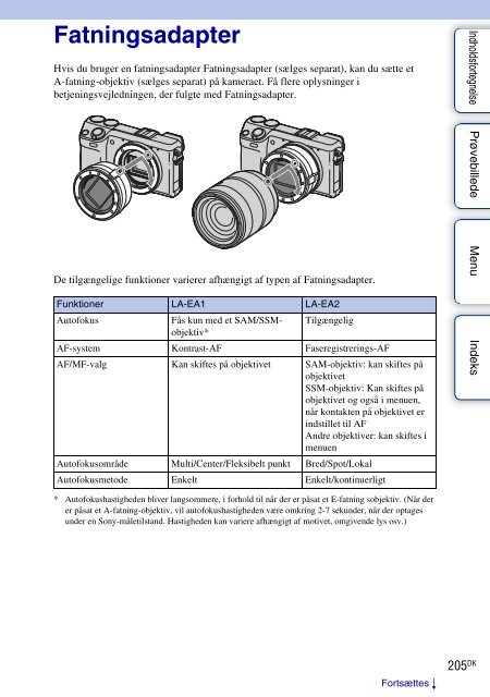 Sony NEX-7 - NEX-7 Guida all&rsquo;uso Danese