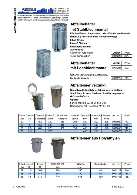 Abfalleimer und Aschenbecher