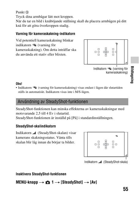 Sony SLT-A55VL - SLT-A55VL Istruzioni per l'uso Svedese