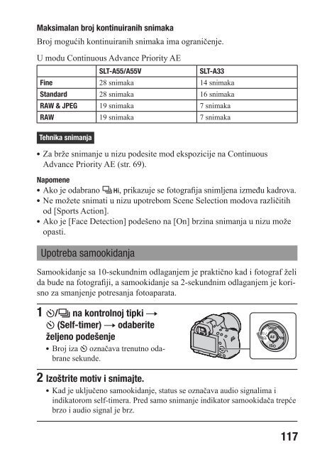 Sony SLT-A55L - SLT-A55L Istruzioni per l'uso Serbo