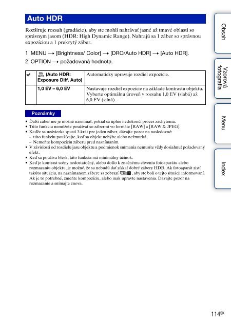 Sony NEX-5RL - NEX-5RL Istruzioni per l'uso Slovacco