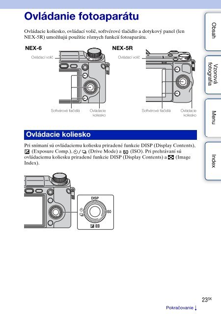 Sony NEX-5RL - NEX-5RL Istruzioni per l'uso Slovacco