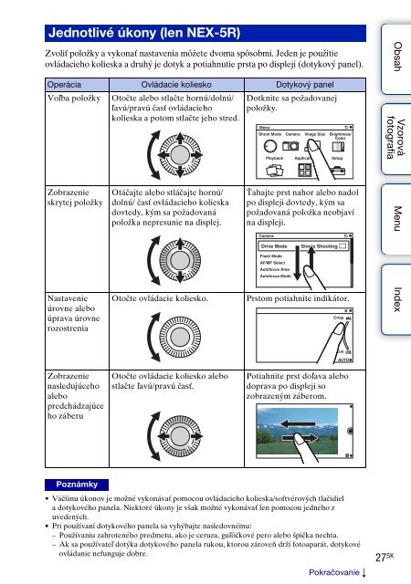 Sony NEX-5RL - NEX-5RL Istruzioni per l'uso Slovacco