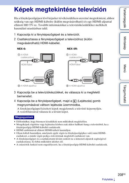 Sony NEX-6Y - NEX-6Y Guida all&rsquo;uso Ungherese