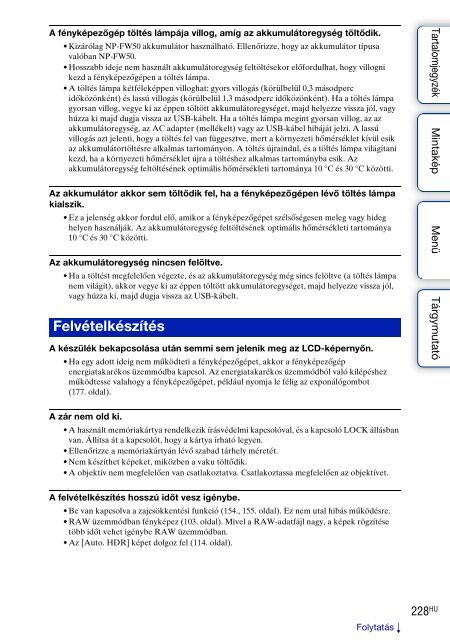 Sony NEX-6Y - NEX-6Y Guida all&rsquo;uso Ungherese