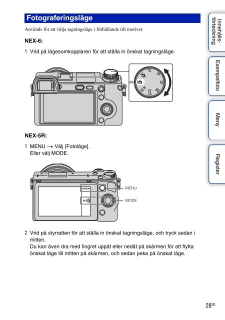 Sony NEX-6Y - NEX-6Y Istruzioni per l'uso Svedese