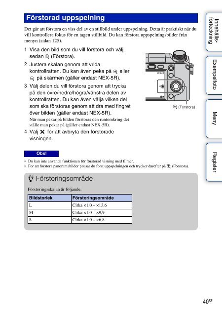 Sony NEX-6Y - NEX-6Y Istruzioni per l'uso Svedese