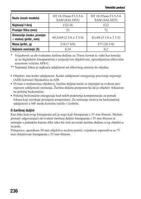 Sony SLT-A77L - SLT-A77L Istruzioni per l'uso Croato