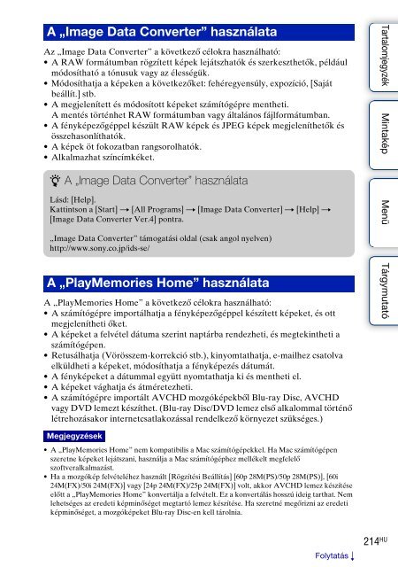 Sony NEX-6Y - NEX-6Y Istruzioni per l'uso Ungherese