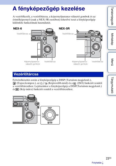 Sony NEX-6Y - NEX-6Y Istruzioni per l'uso Ungherese