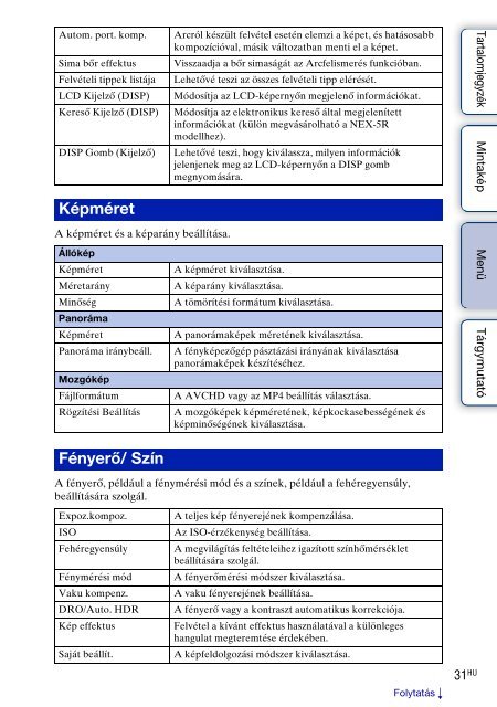 Sony NEX-6Y - NEX-6Y Istruzioni per l'uso Ungherese