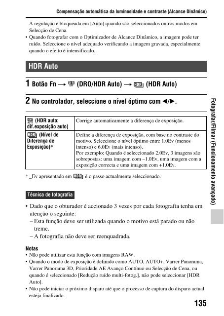 Sony SLT-A65VY - SLT-A65VY Istruzioni per l'uso Portoghese