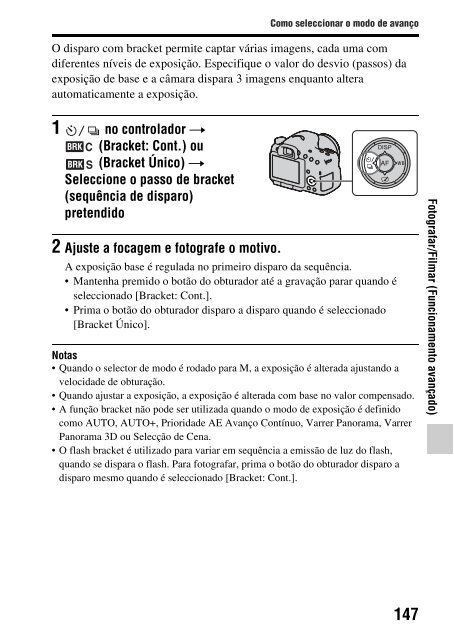 Sony SLT-A65VY - SLT-A65VY Istruzioni per l'uso Portoghese