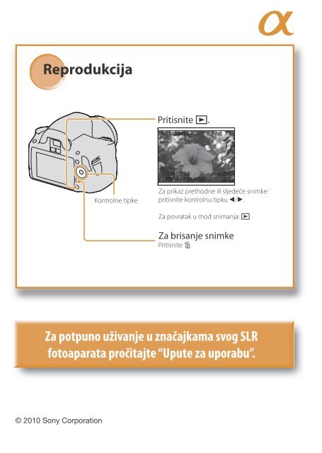 Sony DSLR-A290L - DSLR-A290L Istruzioni per l'uso Croato