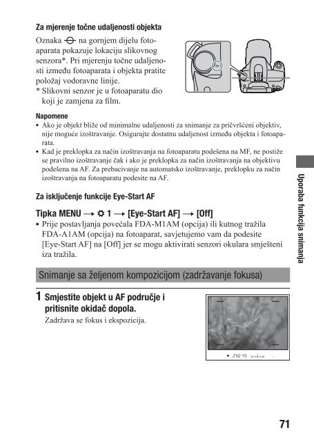Sony DSLR-A290L - DSLR-A290L Istruzioni per l'uso Croato