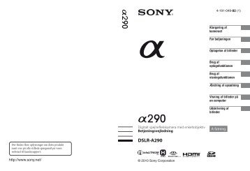 Sony DSLR-A290L - DSLR-A290L Istruzioni per l'uso Danese