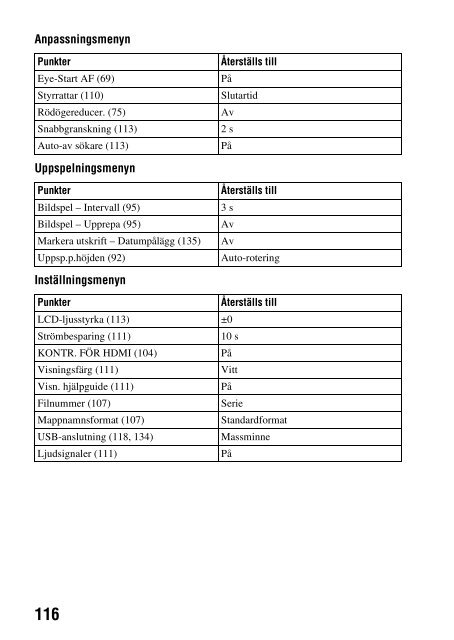 Sony DSLR-A290L - DSLR-A290L Istruzioni per l'uso Svedese