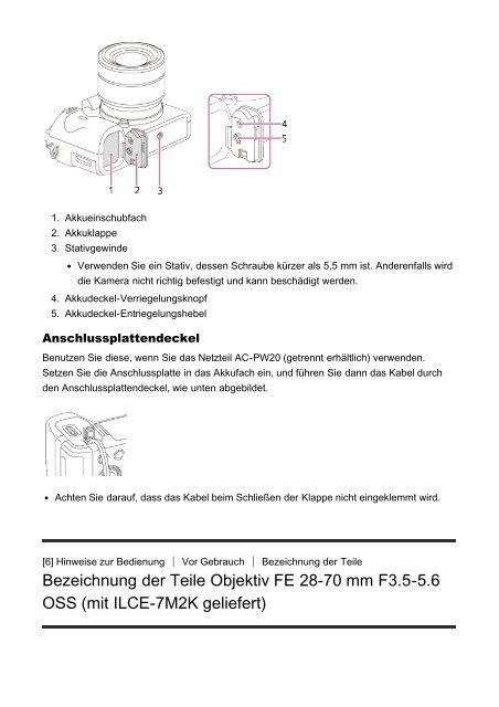 Sony ILCE-7M2K - ILCE-7M2K Guida Tedesco