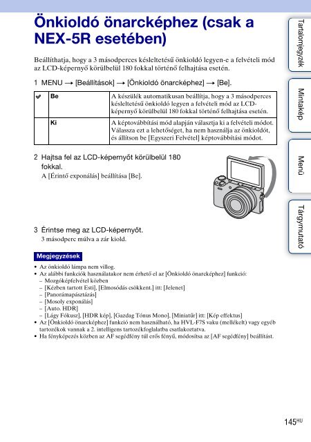 Sony NEX-6 - NEX-6 Istruzioni per l'uso Ungherese