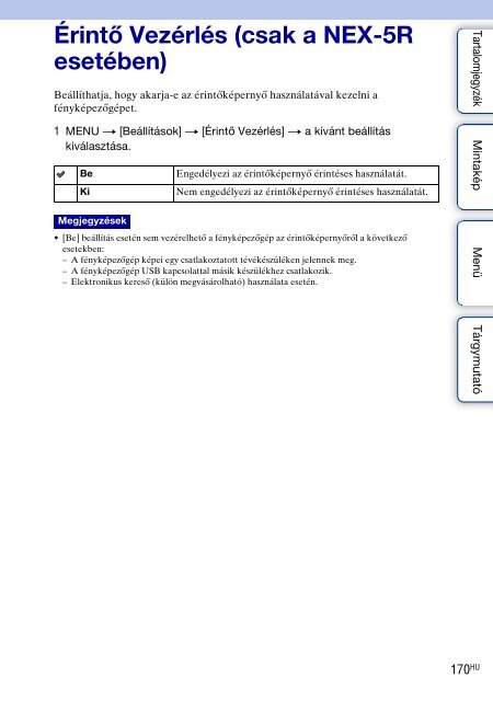 Sony NEX-6 - NEX-6 Istruzioni per l'uso Ungherese