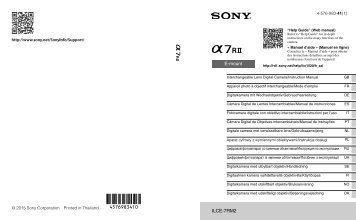 Sony ILCE-7RM2 - ILCE-7RM2 Istruzioni per l'uso Inglese