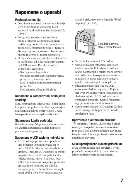 Sony DSLR-A390Y - DSLR-A390Y Istruzioni per l'uso Croato