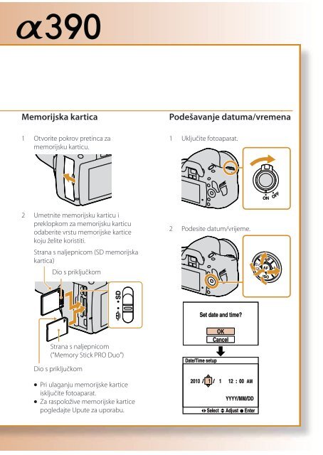 Sony DSLR-A390Y - DSLR-A390Y Istruzioni per l'uso Croato