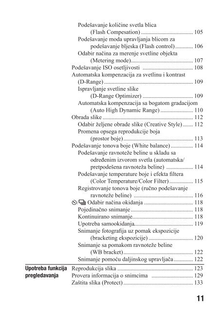 Sony DSLR-A580L - DSLR-A580L Istruzioni per l'uso Serbo