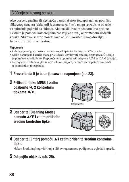 Sony DSLR-A580L - DSLR-A580L Istruzioni per l'uso Serbo