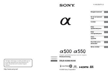 Sony DSLR-A550 - DSLR-A550 Istruzioni per l'uso Norvegese