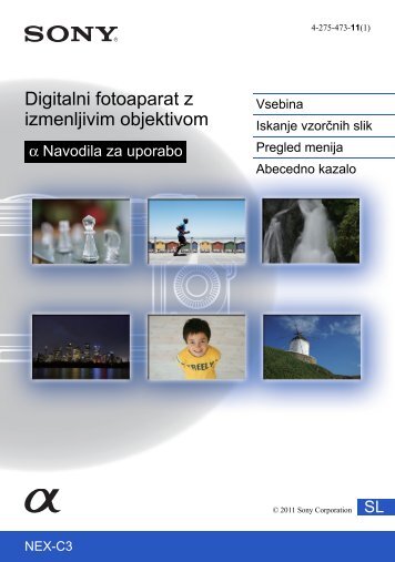 Sony NEX-C3D - NEX-C3D Istruzioni per l'uso Sloveno