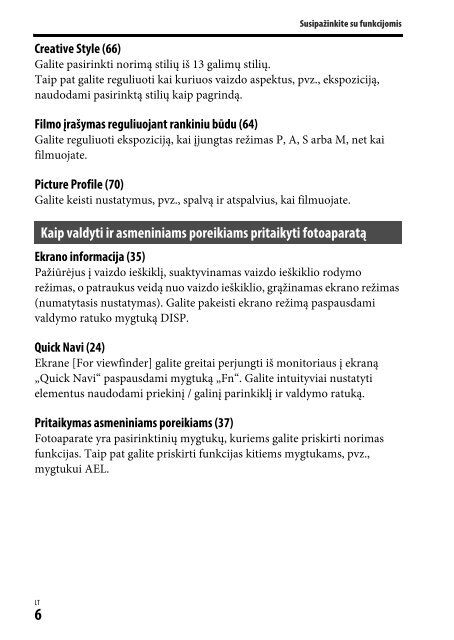 Sony ILCE-7M2 - ILCE-7M2 Istruzioni per l'uso Lituano