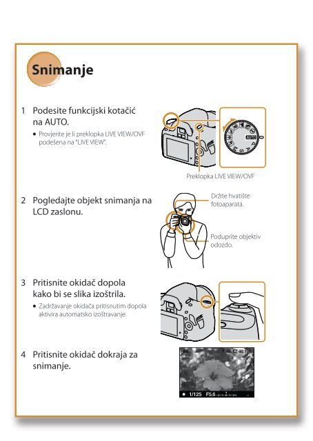 Sony DSLR-A390 - DSLR-A390 Istruzioni per l'uso Croato
