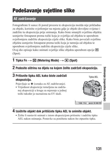 Sony SLT-A77VK - SLT-A77VK Istruzioni per l'uso Croato