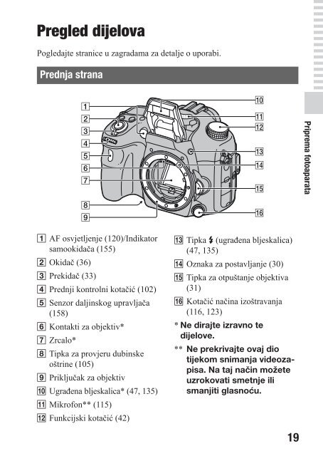 Sony SLT-A77VK - SLT-A77VK Istruzioni per l'uso Croato